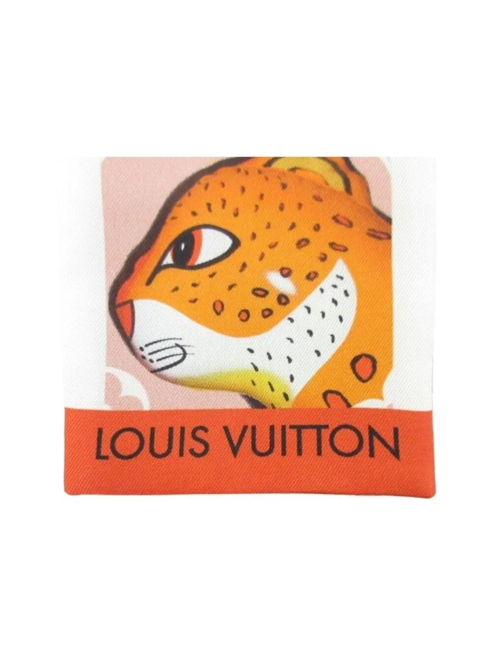 Louis Vuitton Bandeau Animogram Leopard Scarf Pink Brown